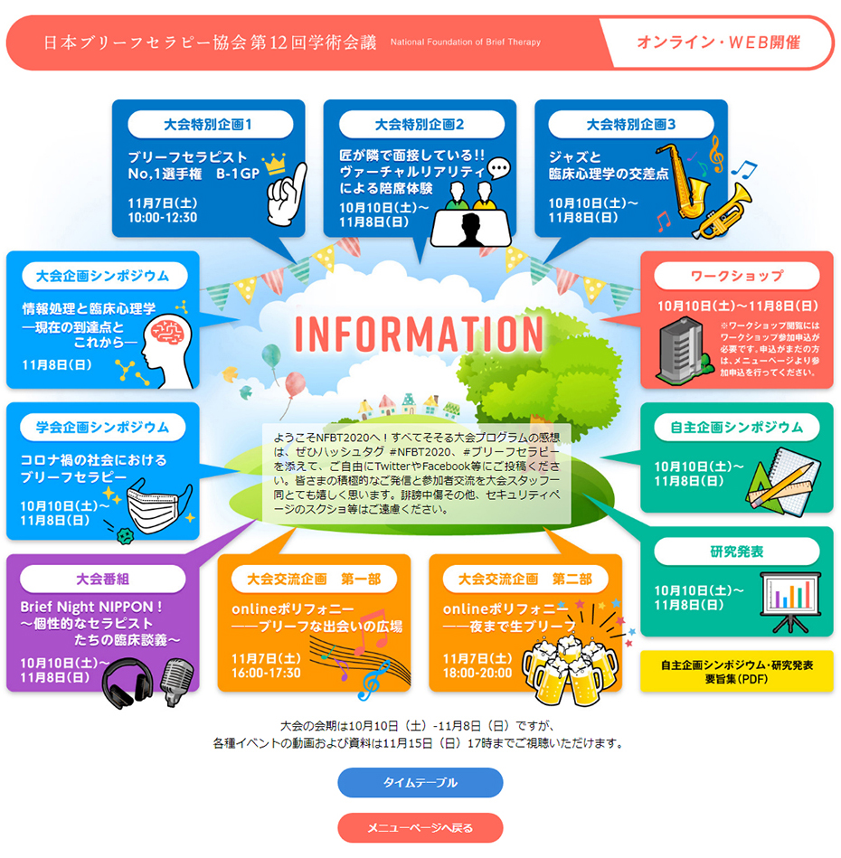 日本ブリーフセラピー協会第12回学術会議広場ページ
